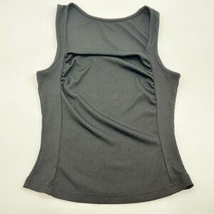 Black Ribbed Sleeveless Women's Tank Top